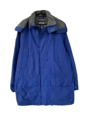 S LANDS' END ナイロン フード アウター ジャケット ブルー