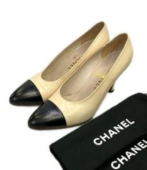 美品 CHANEL シャネル ヴィンテージバイカラーパンプス 付属品あり