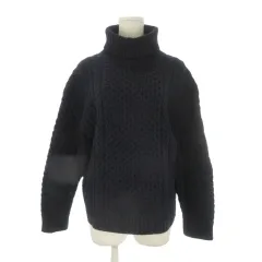 ユナイテッドアローズ UNITED ARROWS ニット セーター ウール 紺 ネイビー タートルネック ケーブルニット 長袖 /CK31 ■GY99