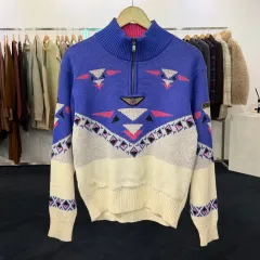 L 80s オールド デサント ニット ハーフジップアップのサムネイル