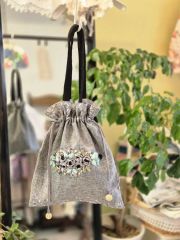 ギャザーリボンハンドルバニティバッグ NICE CLAUP - メルカリ