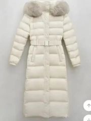zara WIND PROTECTION セミロング丈フード付きダウンジャケット - メルカリ