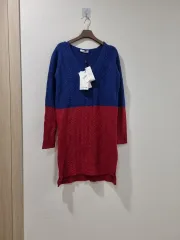 ラコステ ケーブル ニット ONE PIECE ブルー/レッド 新品