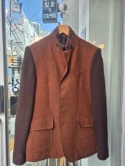 52/2XL アルマーニコレツォーニ ヘリンボーン ボンディング ジャケット