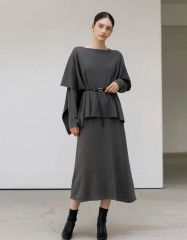 acka】docking tweed cocoon one-piece - メルカリ