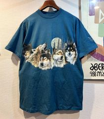 90s USA製 オオカミ 両面プリント Tシャツ シングルステッチ M - メルカリ