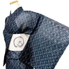 能登上布 夏用 小紋 芋麻 十字 幾何学 着物 061b - メルカリ