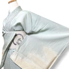 夏用 絽 小紋 身丈164 裄65 横縞 花模様 着物 062b - メルカリ