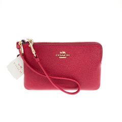 COACH】コーチ リストレットポーチ レザー レッド 赤 小物入れ 新品