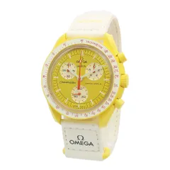 オメガ Swatch スウォッチ SO33J100 MISSION TO THE SUN ミッション トゥー ザ サン スピードマスター ムーンスウォッチ クロノグラフ クオーツ ナイロン バイオセラミック イエロー ホワイト 腕時計 箱付 OMEGA（美品）のサムネイル