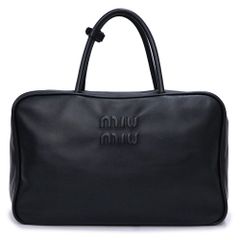 はるにゃん様 MIU MIU ブラック レザー ボー バッグ ラージ - メルカリ