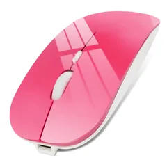 マウス Bluetooth 充電式 ワイヤレスマウス 薄型 無線マウス 静音 2.4GHz 3DPIモード 光学式 高精度 持ち運び便利 Mac/Windows/Surface/Macbook/iPad/iPhone/PCに対応 (濃いピンク)