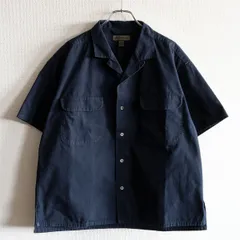 【人気】NIGEL CABOURN 【OPEN COLLAR SHIRT COTTON TWILL】46 ネイビー シャツ ナイジェルケーボン 26050011のサムネイル