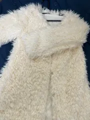 アイボリー ボア ファー カーディガンジャケット