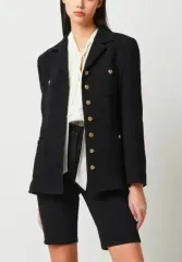 JILL STUART NEW YORK 23SS ブラック単色 ウール ラニフィチオ カンポレ イタリア製ファブリック ジャケットのサムネイル