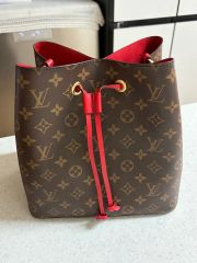 Louis Vuitton バケットバッグ ネオノエ ブラウン/レッド【美品