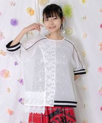 ScoLar（スカラー）162616：アップリケ付きメッシュレースシアー