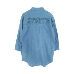 SWINSWING Aラインシャツ ネイビー 紺 L 40 ストレッチ 比翼 - メルカリ