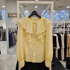 極美品 FENDIフェンディ フローラルメッシュ シアー シャツ ブラウス