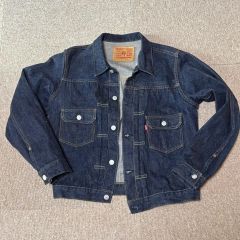 良品 45rpm 濃色 インディゴ デニムジャケット サード レザーパッチ 38