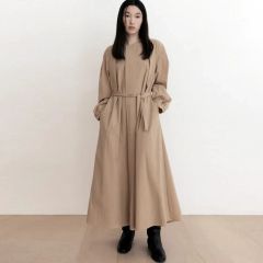 わ*か様 OLUN ウエストタックコクーンワンピース きりまる | Mercari