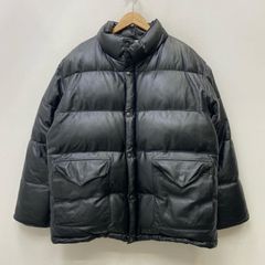 DUAL デュアル レザーダウンジャケット Lサイズ 豚革 スタンドカラー 