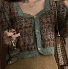 ロカビリーロックンロールパンクピンク豹柄レオパードニット 
