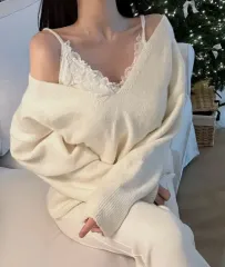 レース ノースリーブ + ニット エゲン녀 セット