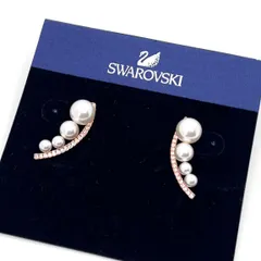 美品★ SWAROVSKI スワロフスキー Fundamental ピアス パール クリスタル
