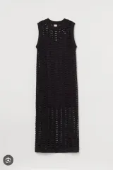 H&M ブラック ニット ノースリーブ ロング ONE PIECE XS