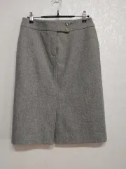 システム ウール Hライン ミディ スカート グレー