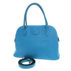 HERMES ボリード27 クシュベル ブルー系 ハンドバッグ ショルダー 