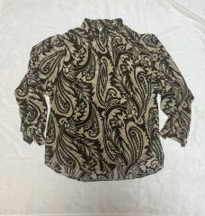 美品 ポールスチュアート ブラウス 総柄 ペイズリー 8 ロゴボタン 