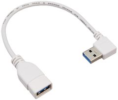 変換名人 USB3.0 延長ケーブル 20cm [ Aオス端子・、右L型 ] USB3A-CA20RL
