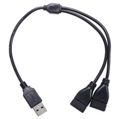 KAUMO USB電源コード 2分岐 二股コード 30cm (USBオス/USBメス×2) 15cm+15cm 給電・充電のみ