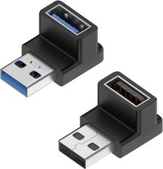 90度USB 3.1アダプタ、直角USB Aオスメスアダプタ、PC、ノートパソコン、USB A充電器及びより多くのUSB機器に適用 (2個-B)
