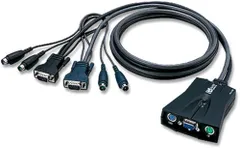 【未使用品】置き古し ラトックシステム パソコン自動切替器PS/2接続ケーブル一体型2台用 REX-210Cのサムネイル