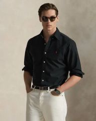 POLO RALPH LAUREN フェザーウェイトメッシュシャツ ブラック - メルカリ