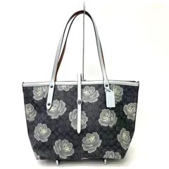 【COACH】コーチ トートバッグ 花柄 ブルー系 レディース☆