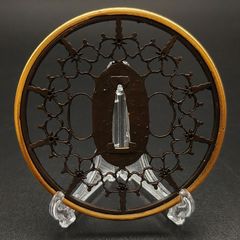 江戸期作　京都金工作　銅地お多福形鍔　菊の図　赤銅覆輪　鋤出し彫り メルカリ