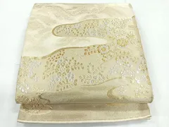 平和屋着物◎六通柄袋帯　流水花鳥文　金銀糸　正絹　逸品　CABG1504nb