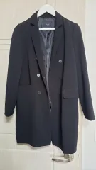 レディース ブラック ミディ ジャケット