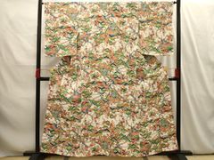 平和屋着物●六通柄袋帯　唐織　立涌花文　黒地　正絹　逸品　DABE5104ps 平和屋着物○六通柄袋帯 唐織 立涌花文 黒地 正絹 逸品 DABE5104ps