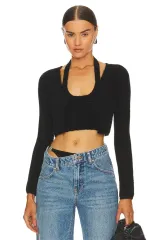 Alexander Wang ホルターネック レイヤード クロップド ニット カーディガン 新品のサムネイル