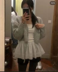 poppy あさぎーにょ TULLE DOCKING HOODIE（GRAY） - メルカリ