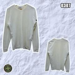 正規品 ストーンアイランド ロンT 長袖 Tシャツ ホワイト 白 ワッペン 