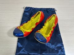 極美品】セルジオロッシ メッシュフラットシューズ ベージュ 35.5