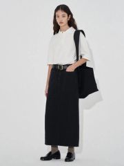 CABaN コットンギャバジン 2タックロングスカート ブラック XS - メルカリ