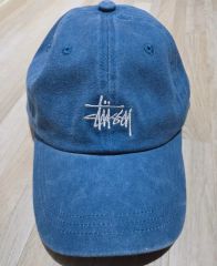 Stussy キャップ デニム ライトブルー ロゴ 刺繍 帽子 - メルカリ