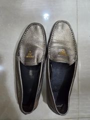美品 PRADA プラダ エナメル ドライビングシューズ パープル 22.5cm 